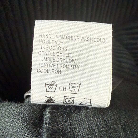 Vtg Woolrich Wide Wale Corduroy Trouser Pants 12 High Rise Bareback Black Cotton - Picture 11 of 11